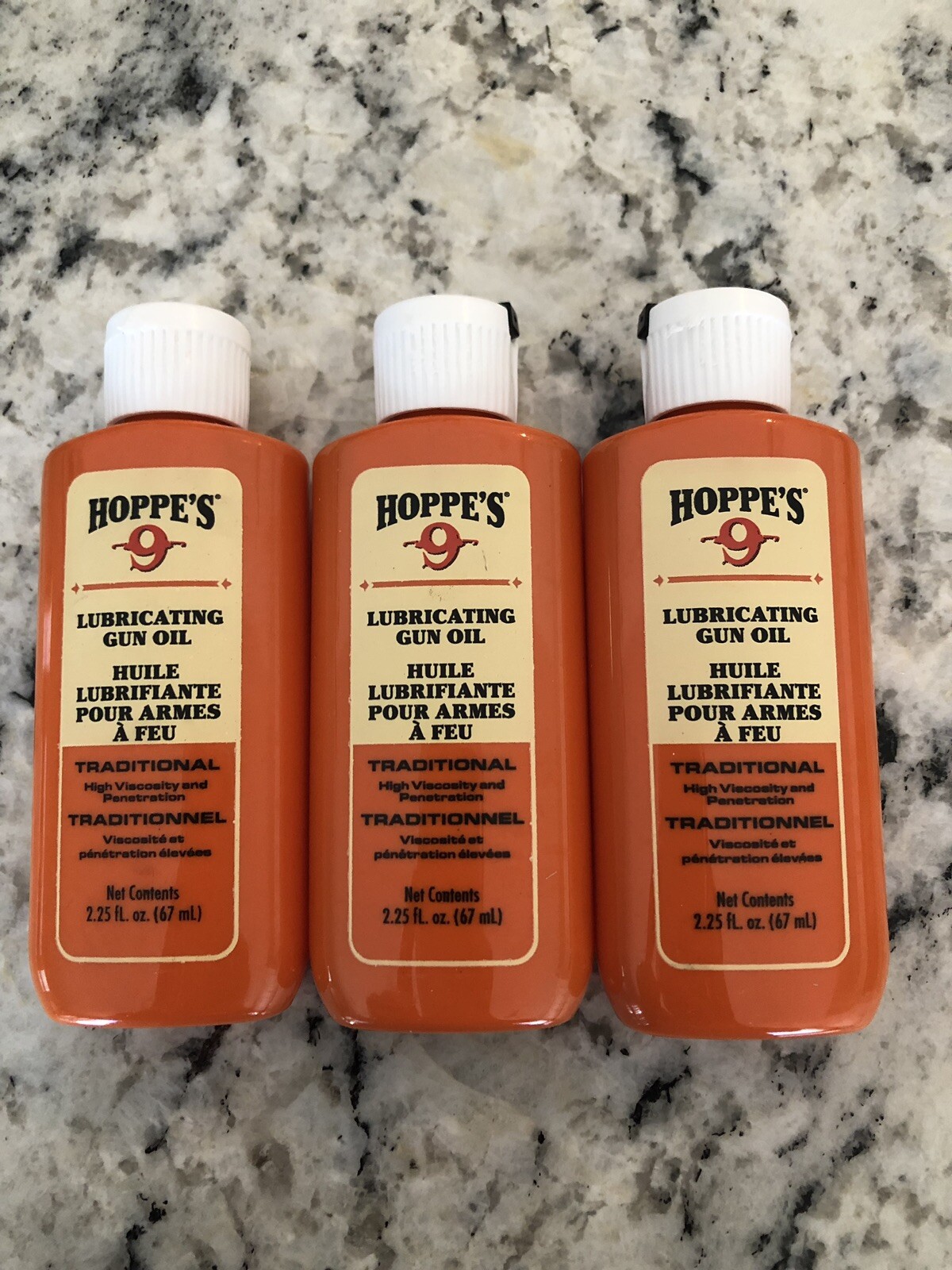 Hoppes 2.25oz Lubricating Oil Lubricant  Gun Firearm Cleaning  Hoppe's 3 pack