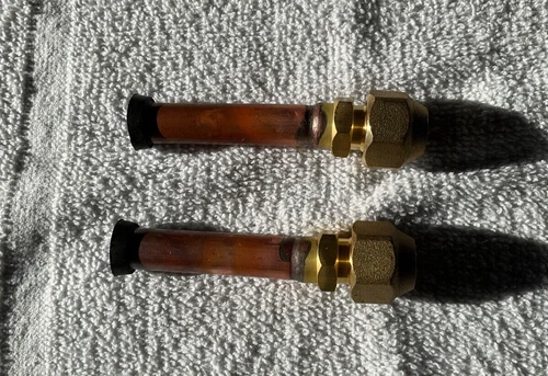 Lot of 2 SAE 3/8" Flare Connector Copper Tube Brass Pipe Fitting