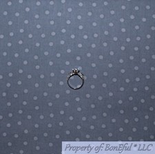 BonEful FABRIC FQ Cotton Quilt Gray Light Dark Polka Dot Tone Tiny Small Little