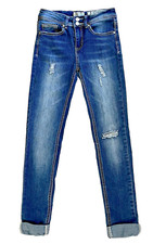 Indigo Rein Ankle Jeans Cuffed Juniors Blue Dark Wash Low-Rise Women 3 