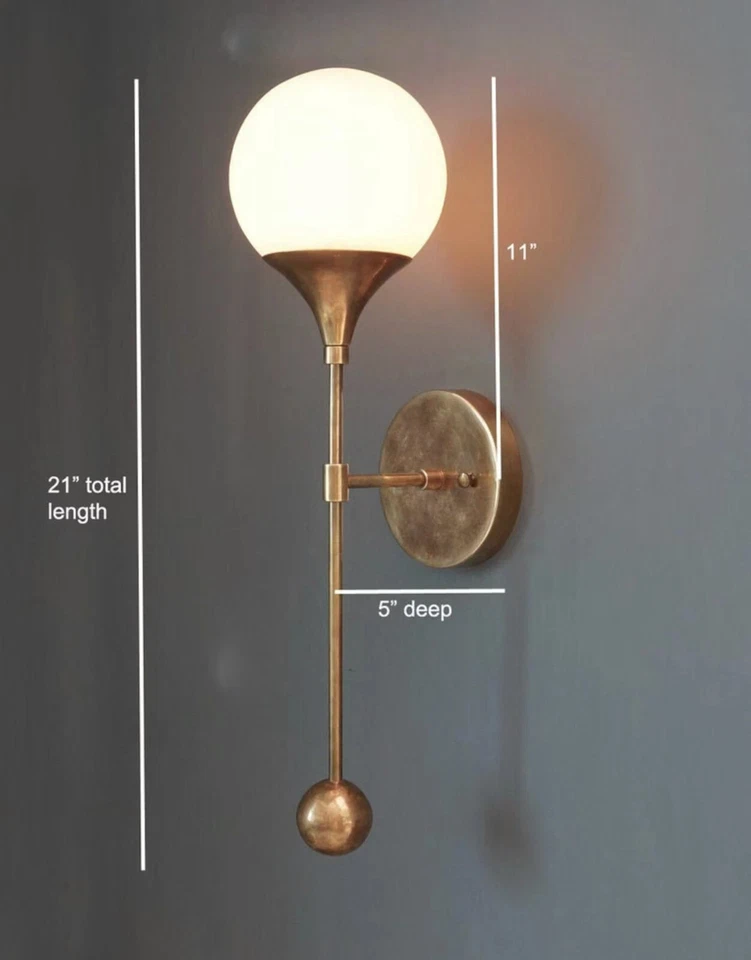 Modern Brass TRUMPET Wall Sconce Lamp Light , Mid Century Brass Wall Light Lamp - Image 2 of 4