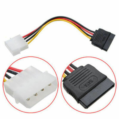 Molex IDE zu SATA Netzteil Kabel 4 Pin zu 15 Pin für HDD DVD SATA Laufwerke UK