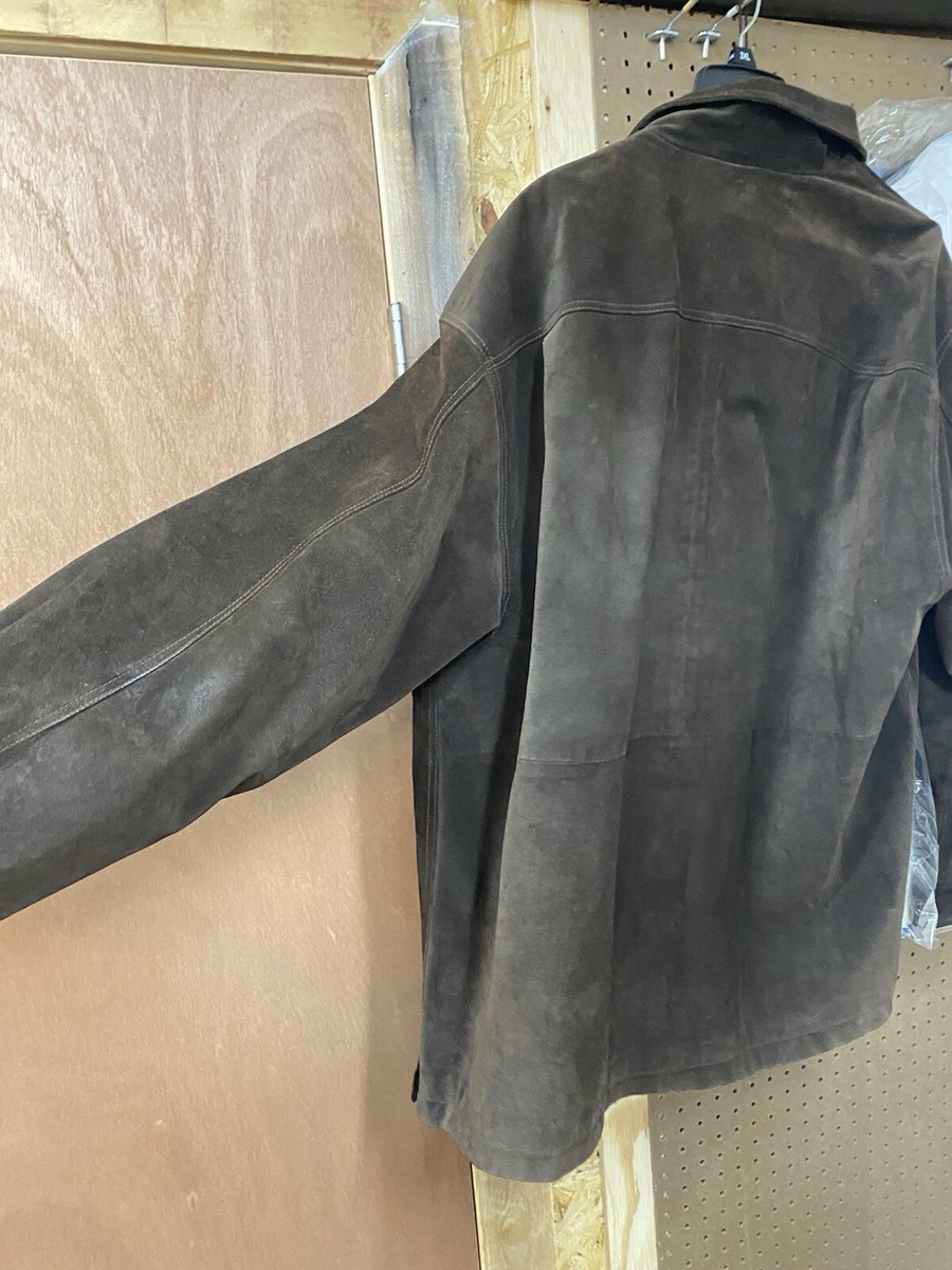 Vintage GAP Suede Leather Jacket Mens Button Up Lined Size Vintage GAP Suede Leather Jacket Mens Button Up Lined Size