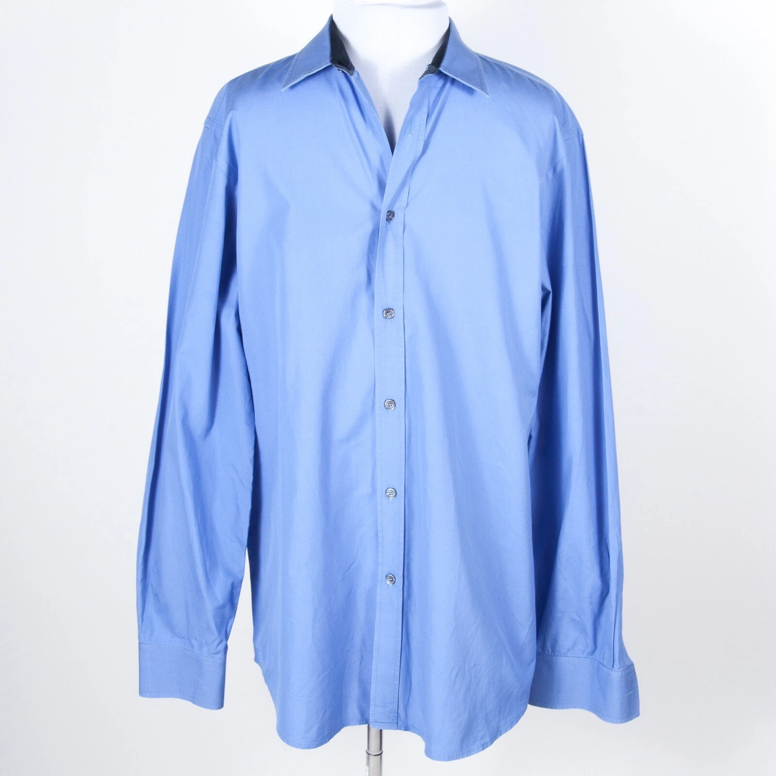 Abito Burberry London camicia con bottoni 100% cotone blu 16 1 2 42