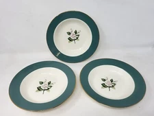 Lot of 3 Homer Laughlin Century Service Emerald Magnolia 8 1/8" Soup Bowls