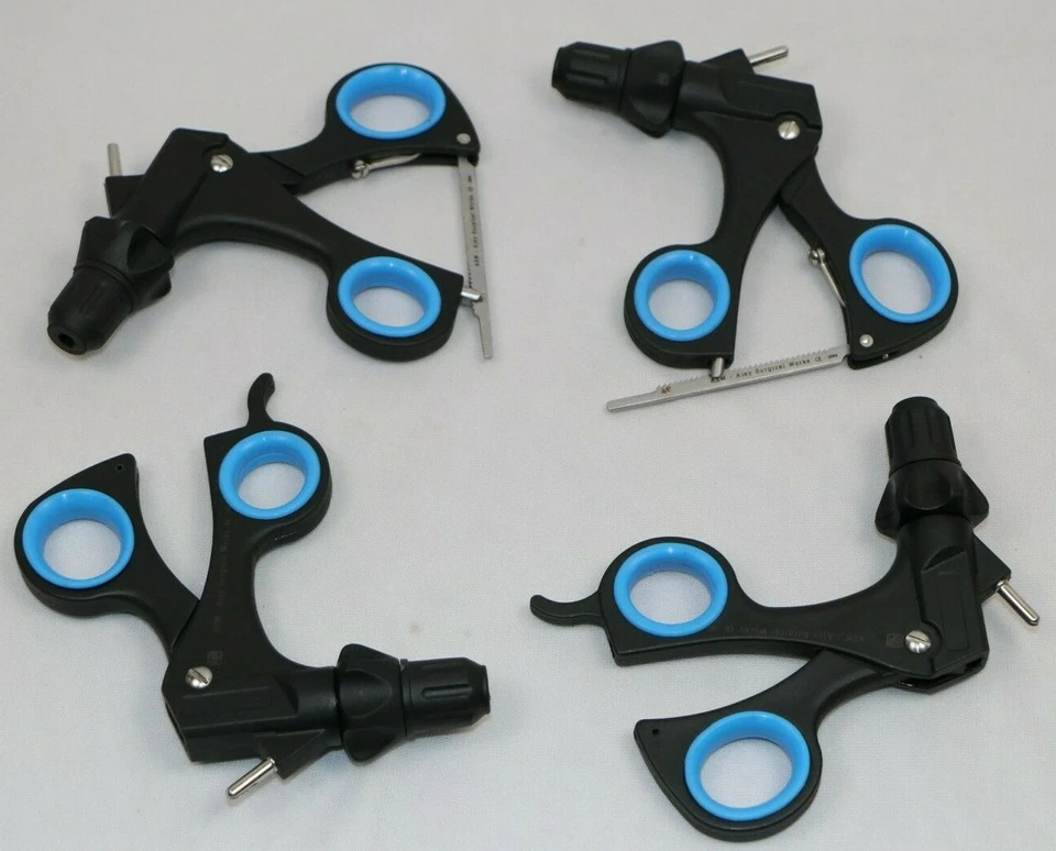 Juego de 4 pinzas de tijera disectoras disectoras laparoscópicas trinquete y mango normal Foto 2 de 4