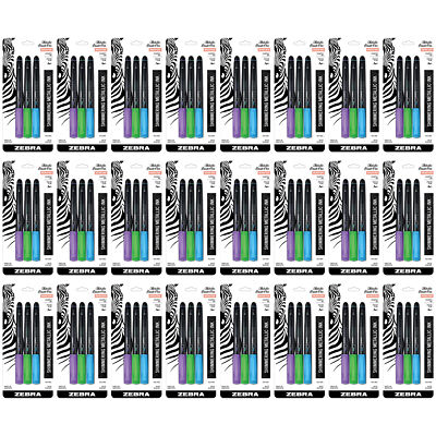 24-New Zebra Pen Metallic Brush Pen, Medium Point, Pigment Ink, Assorted Colors,
