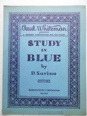 D.Savino Study in Blue Paul Whileman New York 1929 To-2595