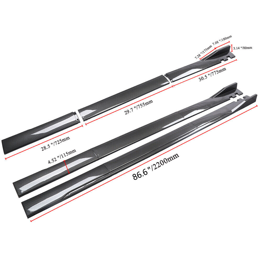 For Dodge Neon SRT4 Carbon Fiber Front Bumper Lip Spoiler 86.6" Side Skirt eBay