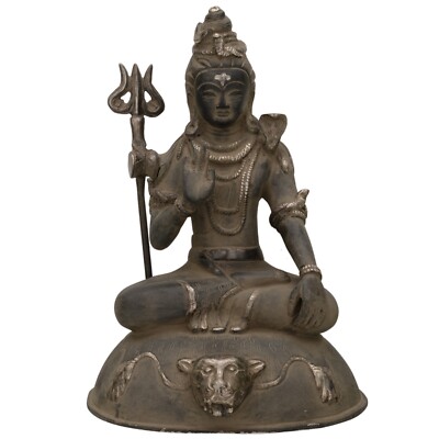 Brass Lord Shiva Idol Mahadev Statue Shankar God Deity Bholenath Sculpture Decor