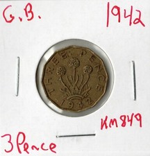 Coin Great Britain 3 Pence 1942 KM849, George VI