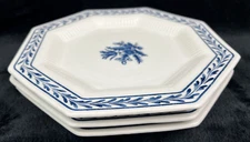 Independence Castleton China Ironstone Blue Tulip Salad Plates~~Set 3