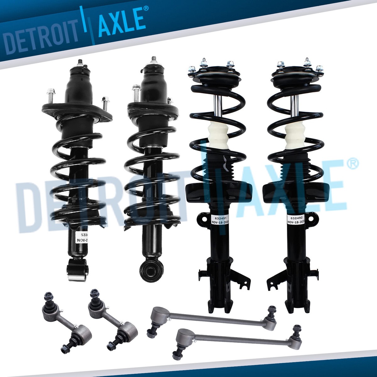 Detroit Axle Complete Strut Assembly for 2007-2011 Honda CR-V, 4-Piece Set Detroit Axle Complete Strut Assembly for 2007-2011 Honda CR-V, 4-Piece Set