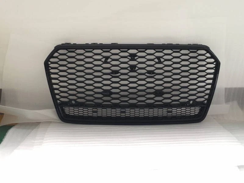 Audi A7 S7 RS7 Style 2016-2018 Front bumper Mesh BLACK Grille W/ Quattro - Image 3 of 4