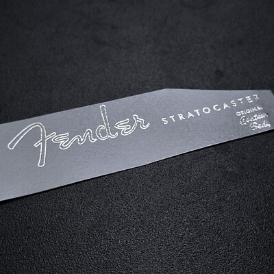 Stratocaster Headstock Waterslide Decal 50s Silver Outline Fender Style NEW
