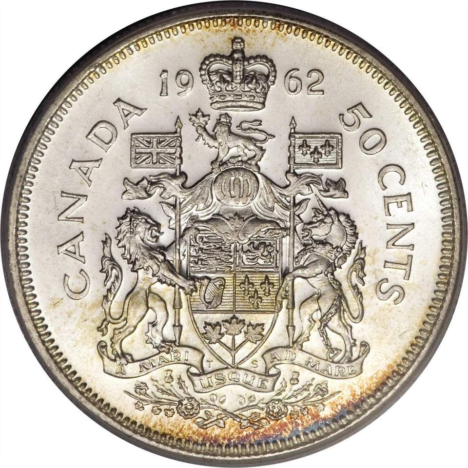 Canada 50 Cents Coin | Queen Elizabeth II | 1959 - 1964 - Image 3 of 4
