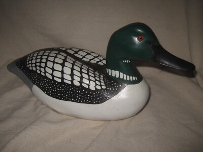 KENT 12'' Wooden Common Loon Decoy with Glass Eyes
