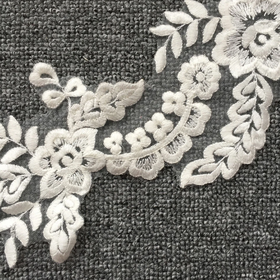 Encaje Floral Aplique Bordado Disfraz Bricolaje Accesorios Novia Vestido Motivo - Imagen 4 de 4