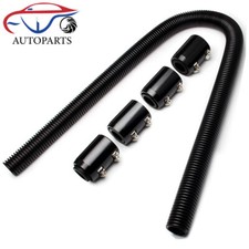 36 Stainless Steel Radiator Hose Kit Black Flexible Coolant Water Hose Kit Cap