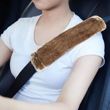 2 Pack Universal Car Seatbelt Covers Soft Sheepskin Wool Shoulder Cushion