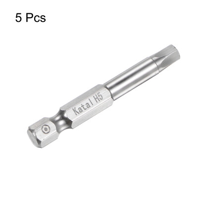 5pcs H5 Magnetic Security Pentagon Screwdriver Bit 1/4