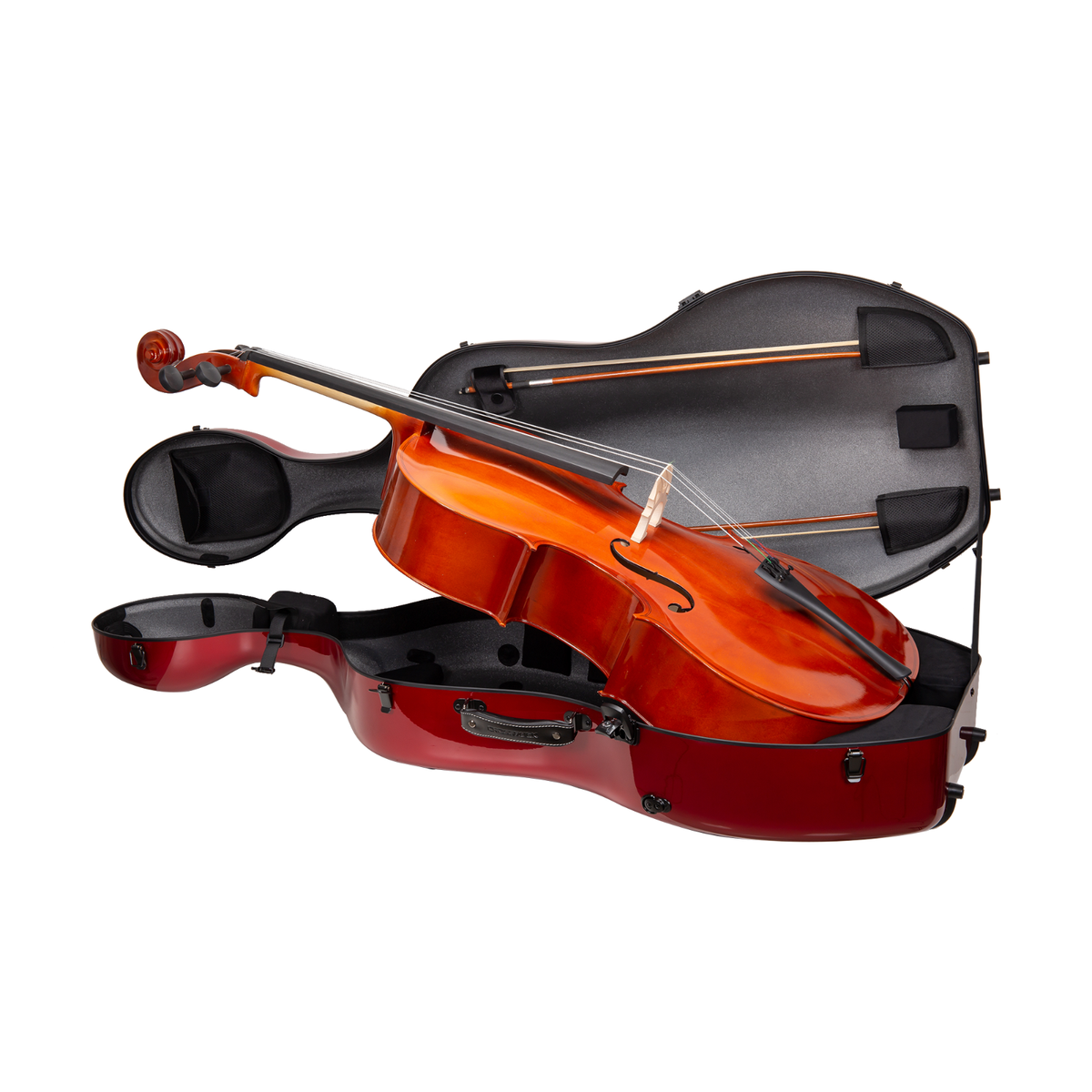 Crossrock Carbon Fiber Case fits 4/4 Full Size Cello, Super Crossrock Carbon Fiber Case fits 4/4 Full Size Cello, Super