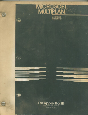 Vintage 1982 Microsoft Multiplan Electronic Worksheet