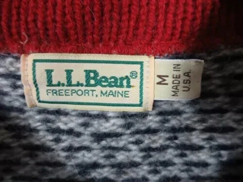 Vintage LL Bean Birdseye Cardigan Sweater Women M Wool Blend 80s 90s Nordic USA - Image 4 of 4