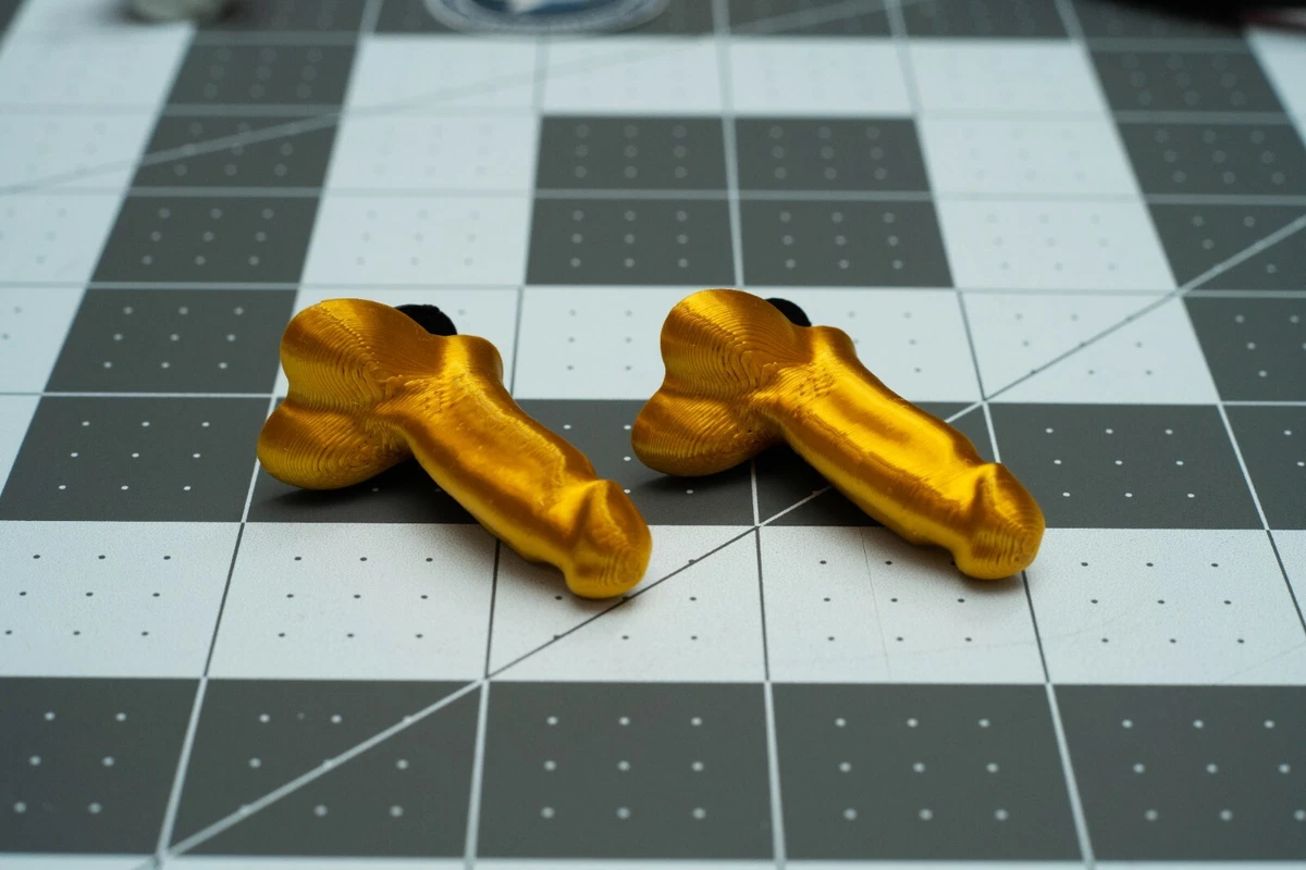 3DMelty - TWO Gold Croc Cock Dick Prank Novelty Adult Charm & Valve Cap  2 in 1 | eBay