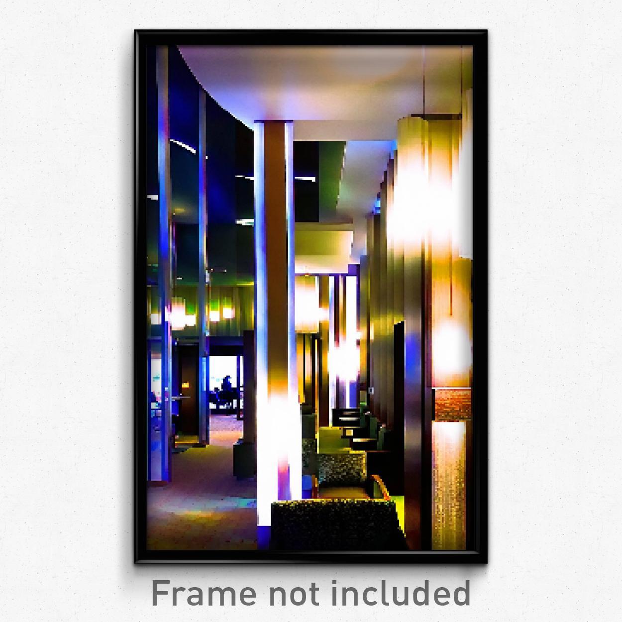 Pixel Art Poster - Alive Hotel Lobby (8 Bit Psychedelic Trippy Video Game Print)