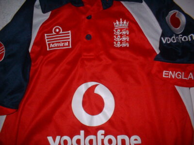 Maillot Cricket Vintage Angleterre Admiral - ECB Vodafone Rouge Taille L
