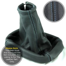 FITS VAUXHALL ASTRA MK4 G 1998-2005 COUPE GEAR GAITER REAL LEAHER BLUE STITCH