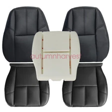 For 2007-2014 Chevy Tahoe Suburban Front Seat Cover & Driver Foam Cushion Black