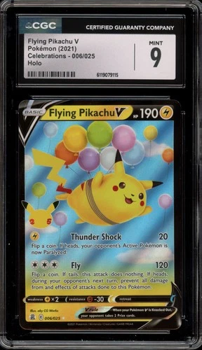 Pokemon Flying Pikachu V Celebrations Holo Ultra Rare #006 CGC 9 Mint