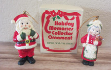 Vintage Santa and Mrs. Claus Christmas Ornaments Holiday Memories MACAU