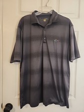 Greg Norman Mens Gray Play Dry Polo Shirt Shark Logo Golf Performance Size XL