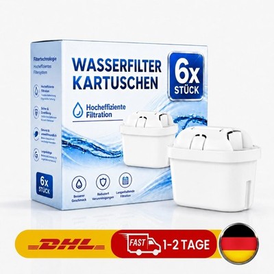 Wasserfilter für BRITA MAXTRA & PLUS+ Filterkartuschen / Kannen, 6er Set, Weiß