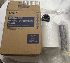 DNP 4x6" Paper and Ink Roll Media Set for IDW500 ID Photo Printer, 350 Prints