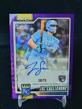 2026 Topps Chrome Jac Caglianone Purple Logofractor Auto /75 RC RA-JC bmsh