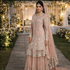 Designer Bridal ShararaDress Indian Asian Pakistani Wedding Suit RRP £500