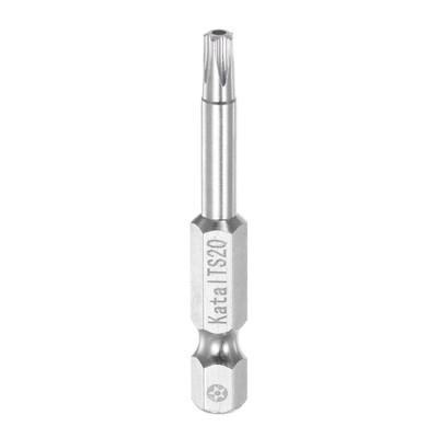 T20 Magnetic Security Star 5 Point Torx Screwdriver Bit 1/4 Hex Shank 2'' Length