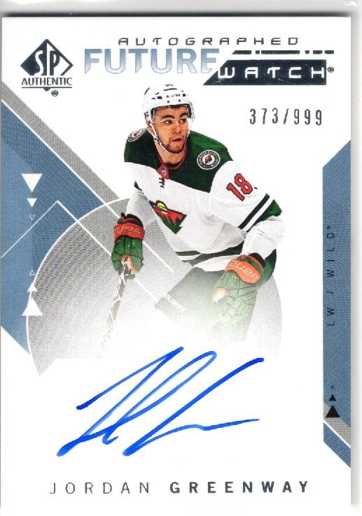 2018-19 SP Authentic Jordan Greenway Rookie RC Future Watch Auto #735/999 Wild