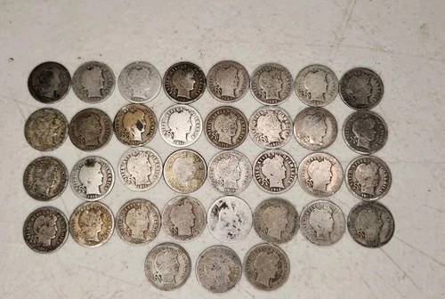 1897-1916 Barber Liberty Head Silver Dime 35pcs Silver Stacking Lot