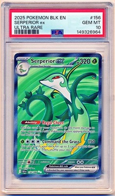 Pokemon Scarlet & Violet BLK EN Serperior EX Full Art #156 PSA 10 - POP 394