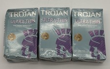 3 PK Trojan Ultra Thin Condoms 12 Packs. Exp 05/26