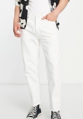 Pull&Bear Ecru Denim Jeans Button Fly Front Sz 32 Standard Fit Jean Mens