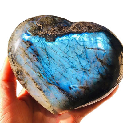 Fzbhro Large Heart Crystal Stones Healing Crystal Palm Polished Love Shaped