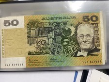 1985 Australia $50 Fifty 50 Dollars Banknote Johnston Fraser YVG 849668