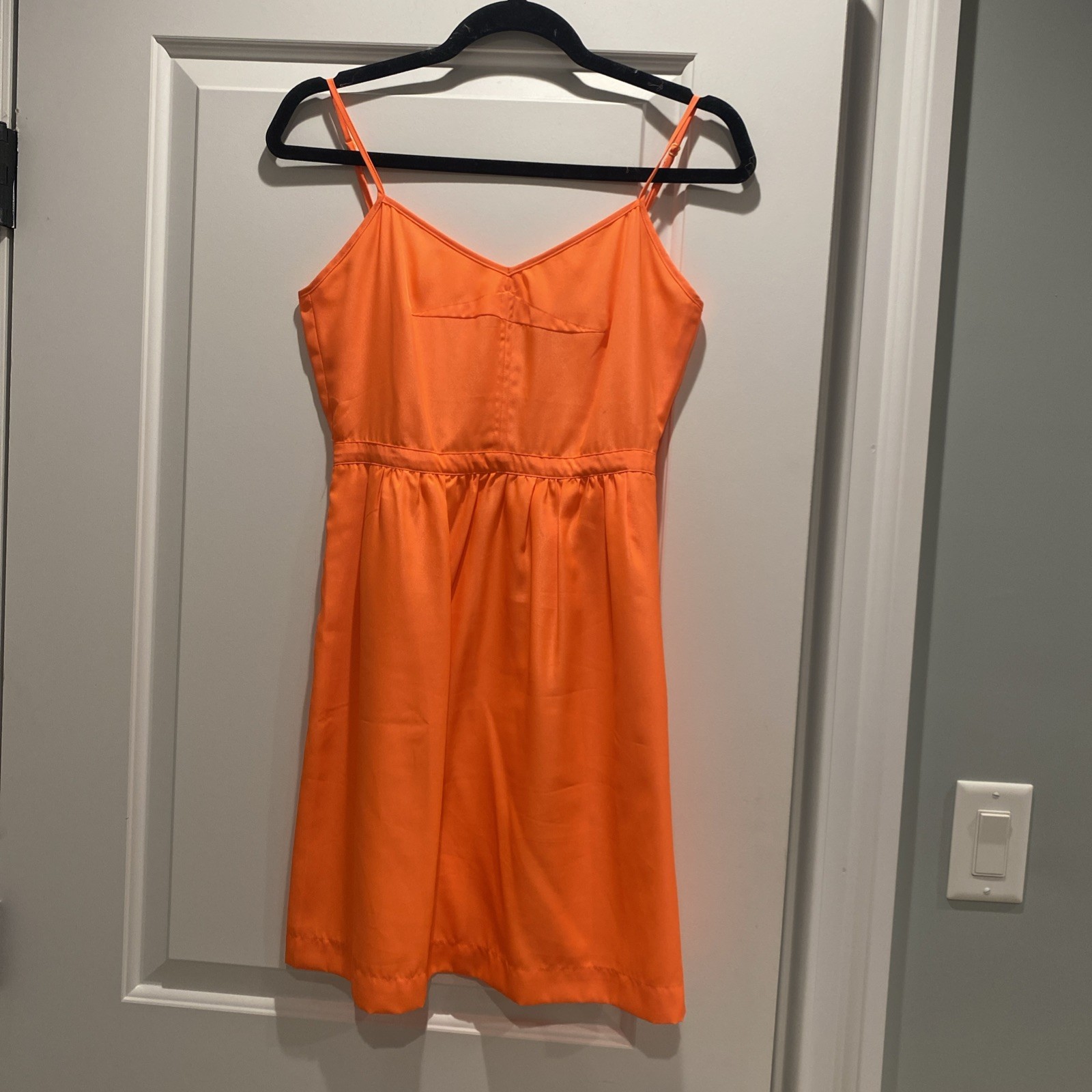 J.Crew Fluorescent/Neon Orange Strappy Cami Sun Dress w/ Pockets! Size 0