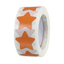 1 Roll Star Stickers 1 Inch DIY Adhesive Labels 500 Count/Roll Orange